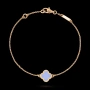 Van Cleef & Arpels VCA 1 Motif Rose Gold Chalcedony Sweet Alhambra Дамска Гривна, снимка 2