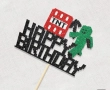 Minecraft Майнкрафт TNT Happy Birthday брокатен картонен топер украса декор за торта рожден ден, снимка 3