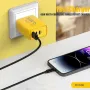 Бързо зарядно устройство 65W, 3 порта - 2x USB-C PD и 1x USB-A, снимка 2