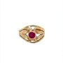 Златен дамски пръстен с рубин 2,29гр. размер:52 14кр. проба:585 модел:24624-4, снимка 1