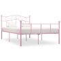 vidaXL Рамка за легло, розова, метал, 140x200 см(SKU:284540, снимка 1 - Спални и легла - 45619868
