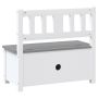 Детска пейка за съхранение, бяло и сиво, 60x30x55 см, МДФ, снимка 4