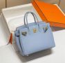 Hermes Birkin linen blue, снимка 1