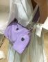 Текстилна непромокаема чантичка с портмоне в бяло или лилаво, снимка 1