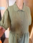 Ленена рокля в маслинено зелен цвят Zara, снимка 2