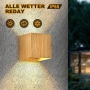 Doughelec LED стенна лампа, външна/вътрешна, 6 W, дърво, водоустойчива , снимка 2