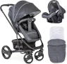 Hauck Pacific 4 Shop’n Drive Set – 3 в 1 Бебешка Количка, Столче за Кола и Трансформиращ се Кош Сива, снимка 2