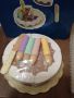 Дървена детска торта със свещички за рожден ден, снимка 1 - Образователни игри - 45159652