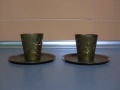 Бронзови чашки и подложки- комплект., снимка 2