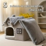Уютна и топла къщичка за кучета, котки и други животни, сива къща, снимка 2