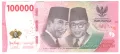 Indonesia-100 000 Rupiah-2022-P# 168-Paper, снимка 1