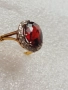 Съвременен дамски златен пръстен 18к с прекрасен гранат и диаманти.Има и сертификат, снимка 10