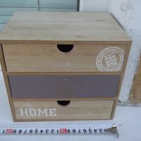 Кутия декоративна дървена за съхранение с 3 чекмеджета, снимка 7 - Други стоки за дома - 45481922