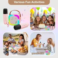Karaoke за Деца, Портативна Bluetooth Тонколона с 2 Микрофона, снимка 5 - Тонколони - 45080983