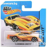 Колекционерска количка 76 Greenwood Corvette Hot Wheels, снимка 1 - Коли, камиони, мотори, писти - 45035670