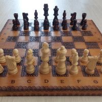 шах фигури дървени нови 34см , снимка 1 - Шах и табла - 45826568