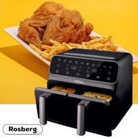 Фритюрник AirFryer Rosberg Premium RP51980N, 1700W, 2съда x 4л., Горещ въздух, Таймер, до 200°C, Чер, снимка 8 - Фритюрници - 45770600