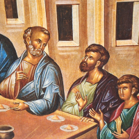 Гръцка Картина "Тайната вечеря",ръчна изработка, 40см.х30см., снимка 10 - Картини - 45010008