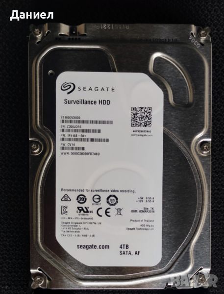 Хард диск HDD Seagate Surveillance 4TB, снимка 1