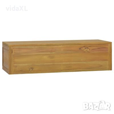 vidaXL Стенен шкаф за баня, 110x45x30 см, тиково дърво масив（SKU:338228, снимка 1