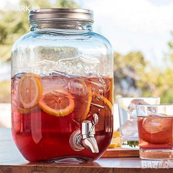 Стъклен буркан за напитки, снимка 1