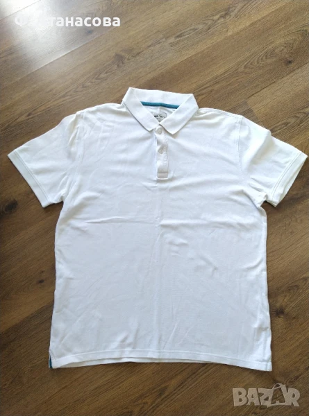 Мъжка бяла тениска тип поло Монтего Montego, размер XL ХЛ, оригинална, снимка 1