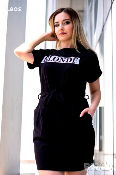 Дамска черна спортна рокля BLONDE, снимка 1