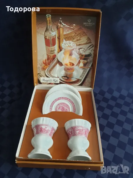 Комплект порцеланови чаши за Rüdesheimer Kaffee -Heinrich , снимка 1