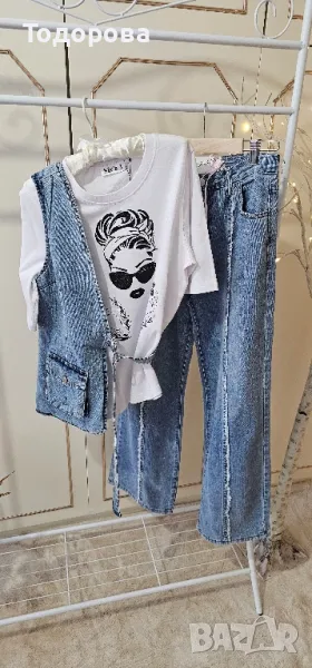 Дънков елек и дънки, снимка 1