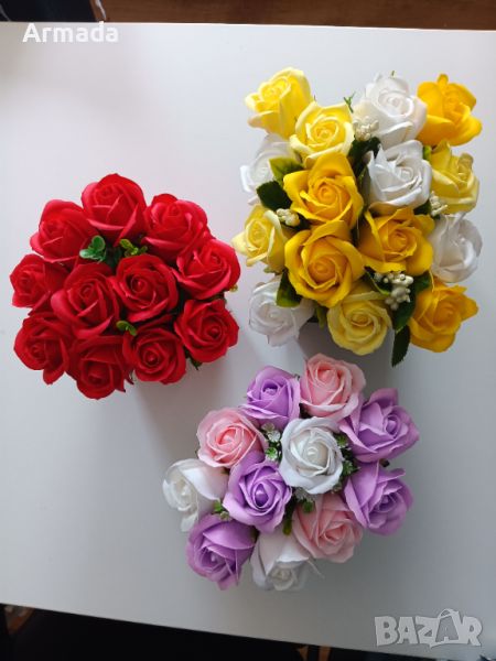 Букети с рози от пластичен сапун , снимка 1