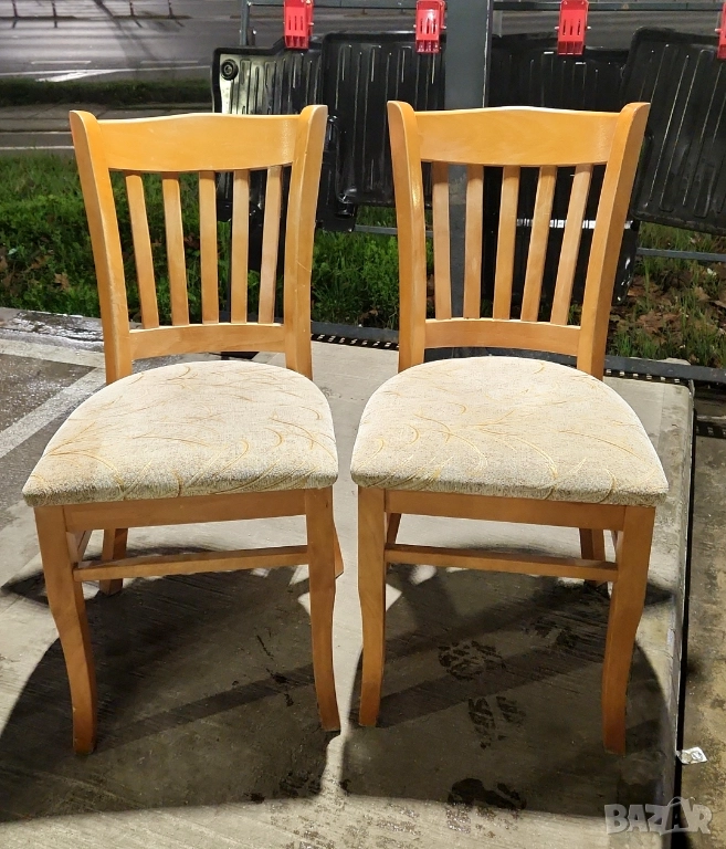 Дървени дъбови столове 2 броя, снимка 1