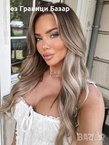 Нова Перука с HD дантела, 66 см, топлоустойчива синтетична коса, лесна за носене, снимка 1