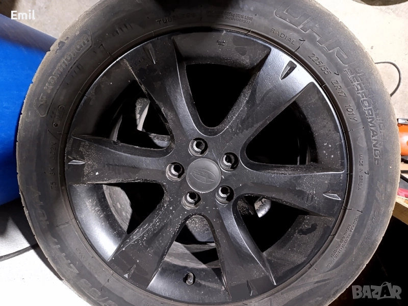 джанти с гуми за субару 225/55/17, снимка 1