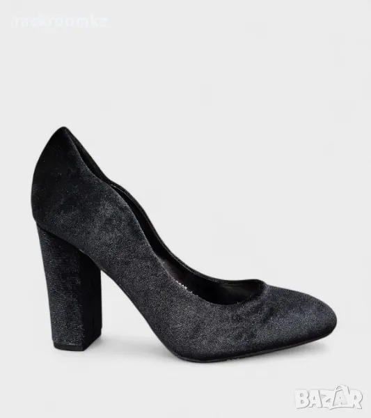 ПРОМОЦИЯ! -20% Дамски елегантни обувки на ток 9см в черно сатенирано покритие – 17007-1 BLACK, снимка 1