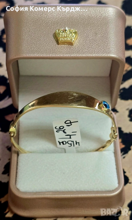 ⚠️ПРОМОЦИЯ!!!⚠️ 💍 ДЕТСКА ЗЛАТНА ГРИВНА ⚖️ 4,26 гр./14 карата 🤚 4 на 5 см в диаметър, снимка 1