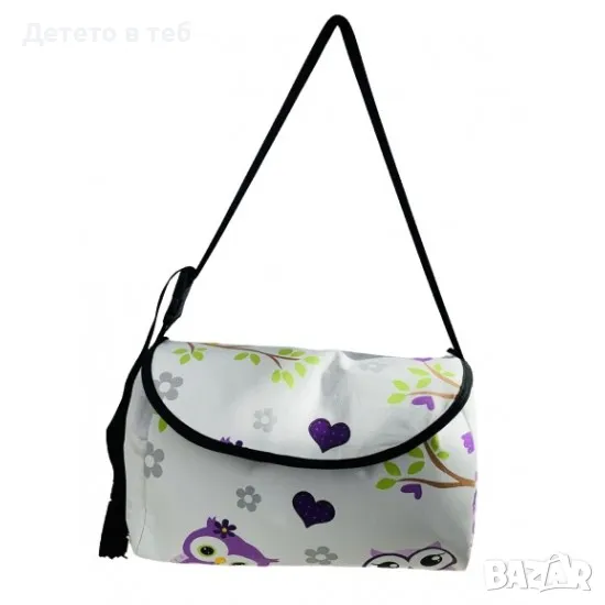 Чанта за бебешка количка лилави бухали, снимка 1