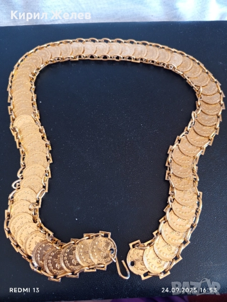 Златист колан тип Bindalli Kemeri с монети за сватби и специални поводи Турция 27109, снимка 1