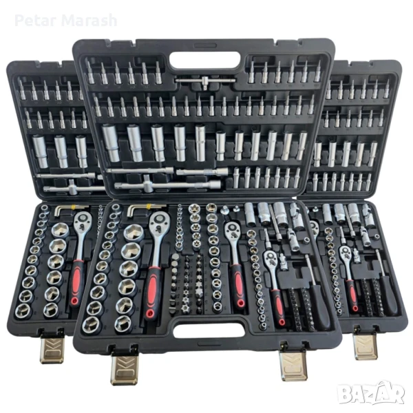 Комплект инструменти KraftWorld гедоре 172 части – хром-ванадиева стомана, снимка 1