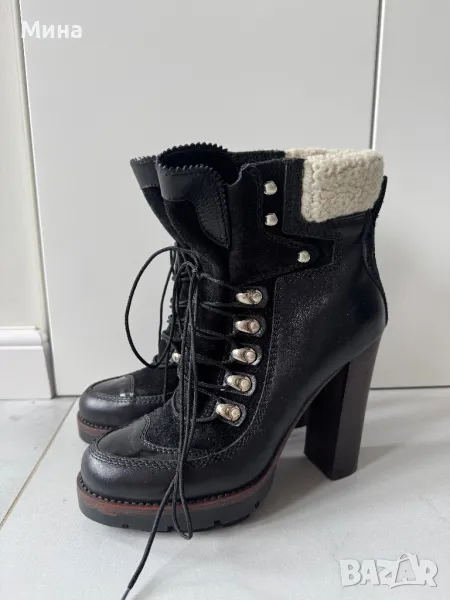 Дамски боти на висок ток, снимка 1