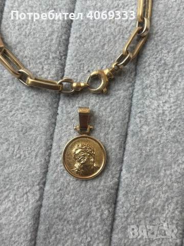 Златна висулка от 14 к злато, снимка 7 - Колиета, медальони, синджири - 52854947