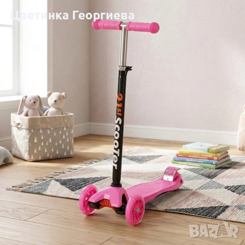 Детска сгъваема тротинетка 21st Scooter със светещи силиконови колел, снимка 2 - Скутери и тротинетки - 54057130