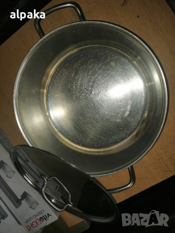 Продавам българска 9-литрова тенджера,алпака, дв.дъно - Хром Силистра, снимка 3 - Съдове за готвене - 51570844