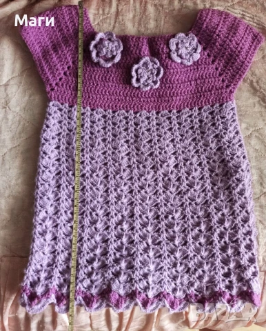 Детска дреха тип рокля плетена, снимка 4 - Детски рокли и поли - 51204071