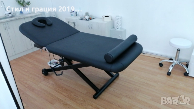 Електрическа кушетка Wenga (1мотор) - бяла/черна, снимка 12 - Кушетки - 43362302