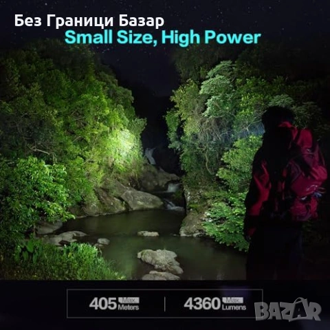 Нов Тактически Мощен LED фенер IP68 4360lm 10 режима power bank 8000mAh, снимка 2 - Други - 53036687
