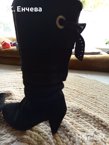 дамски ботуши от черен естествен велур, снимка 2 - Дамски ботуши - 52343955