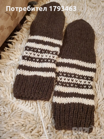 Ръчно плетени мъжки чорапи от вълна размер 44, снимка 6 - Мъжки чорапи - 49971628