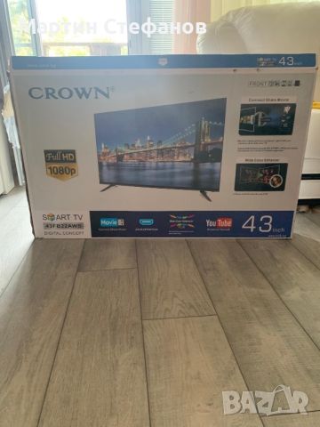 Телевизор Crown 43 инча, нов, гаранция , снимка 2 - Телевизори - 46391931