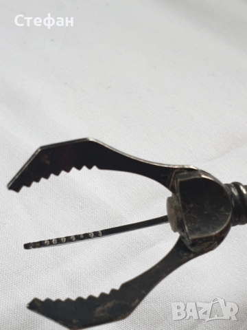 Посребрена щипка за лед , снимка 5 - Антикварни и старинни предмети - 51941529