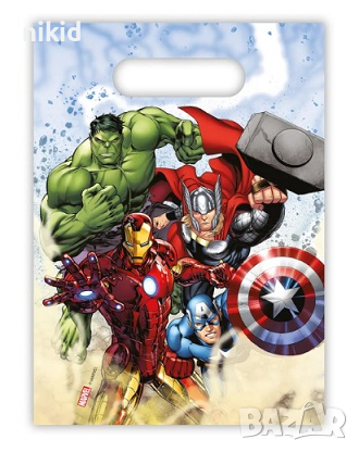 Avengers Марвел Батман Капитан Америка Хълк Отмъстителите Айрън 10 бр торбички за лакомства подарък, снимка 2 - Подаръци за рожден ден - 21743621